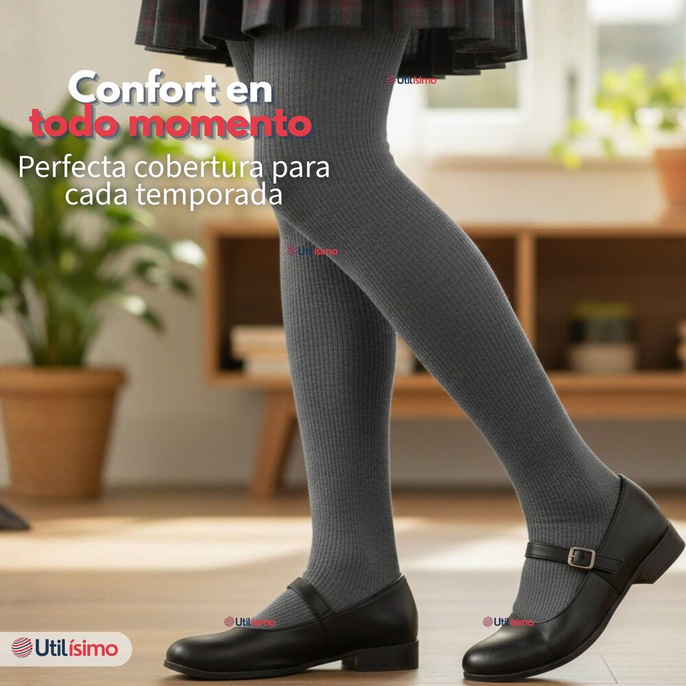 Ballerinas Escolares Ni&ntilde;a Algod&oacute;n Gris image number 8.0