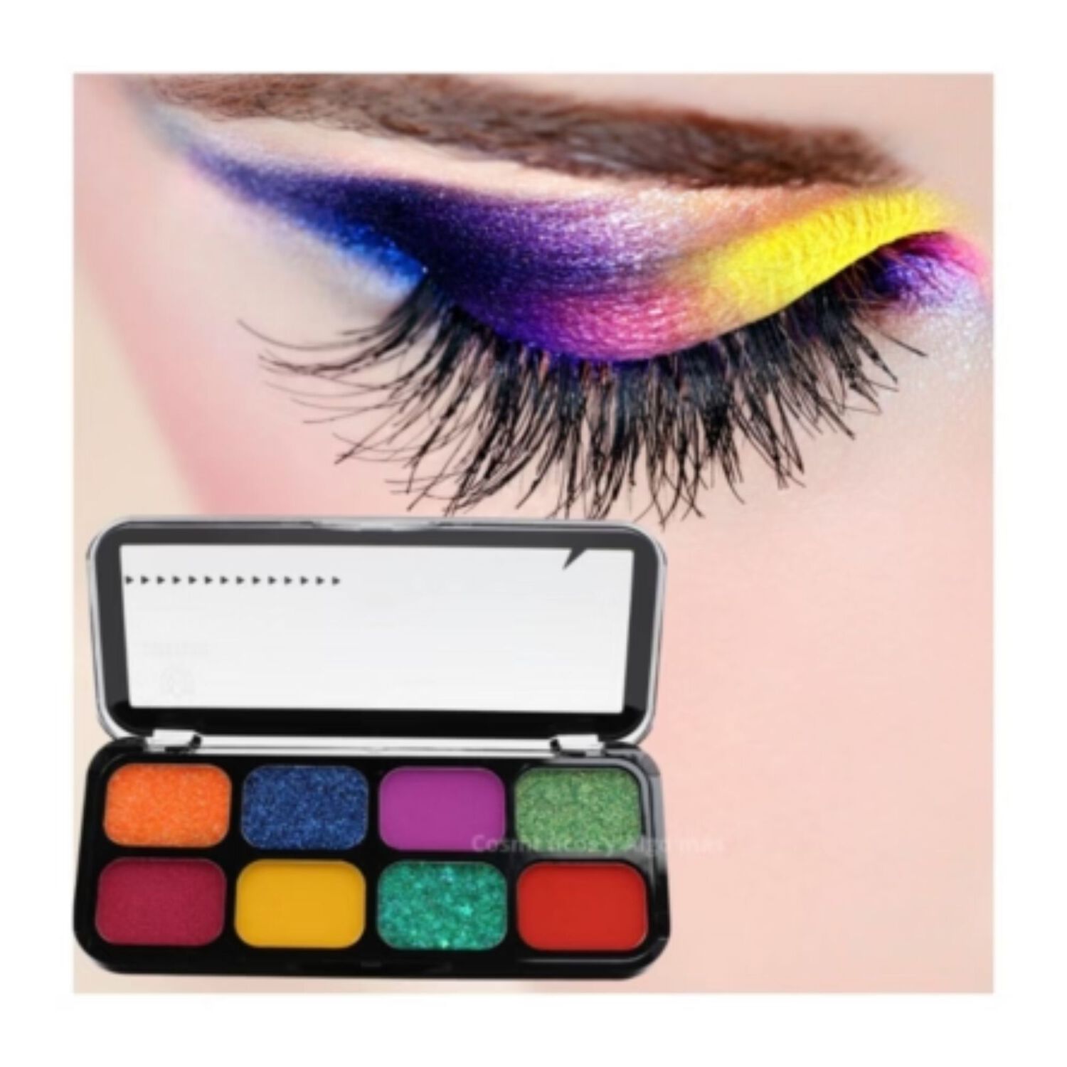 Pack 3 Paletas De Sombras Tonos Glitter Ne&oacute;n 8 Tonos Cada 1 image number 0.0