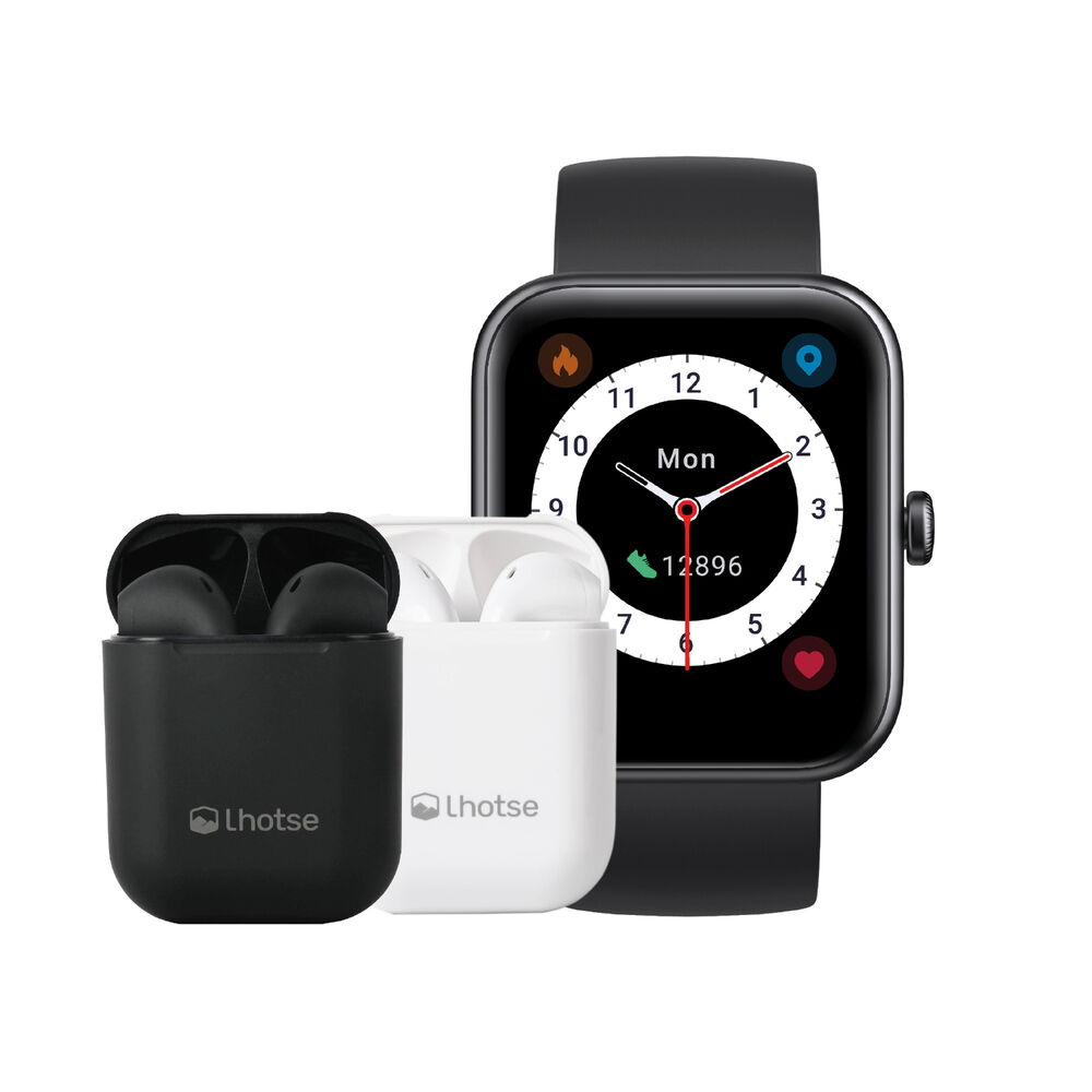Kit Reloj Smartwatch Live 206 42mm + Audífonos Bluetooth Lhotse image number 0.0