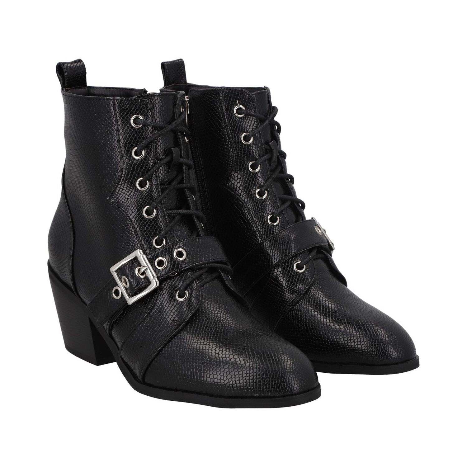 Botin Mujer Negro Taco Medio Lezzard Police image number 3.0