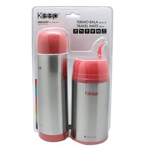 Set Termo Bala + Travel Mate Doble Pared Colores Keep - Ps