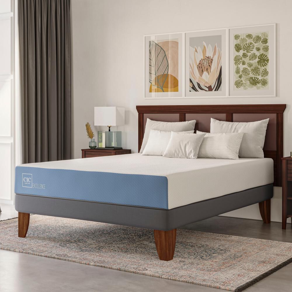 Cama Europea Cic Excellence / 2 Plazas / Base Normal + Respaldo image number 11.0