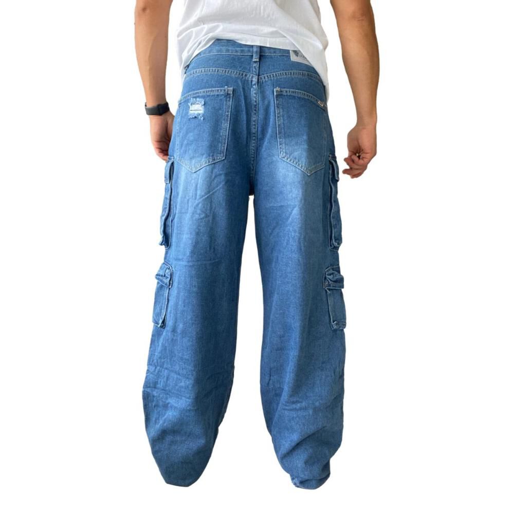 Jeans Diábolo Multicargo Rasgado Ancho Wide Leg Hombre image number 8.0
