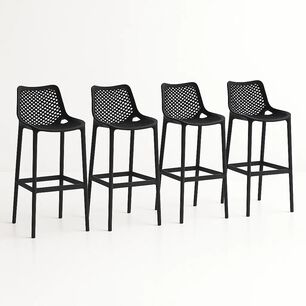 Pack De 4 Taburetes Piso De Bar Air Berl&iacute;n - Negros