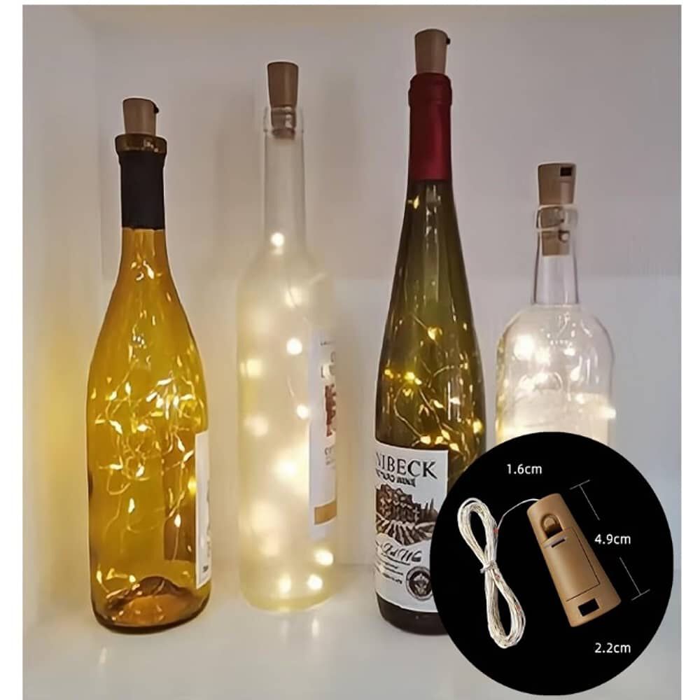Luz Hada Tipo Corcho 1mt Alambre Guirnaldas Led Con Pilas Para Decoraci&oacute;n Para Botella U Otros Usos Con 3 Pilas Lr44 Inclu&iacute;das image number 4.0