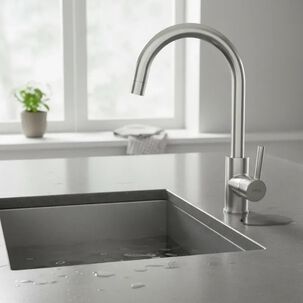 Llave Grifo Monomando Para Lavaplatos Vermont Acero Inoxidable Pmb Inox Satinado Plateado Acero Inoxidable Satinado