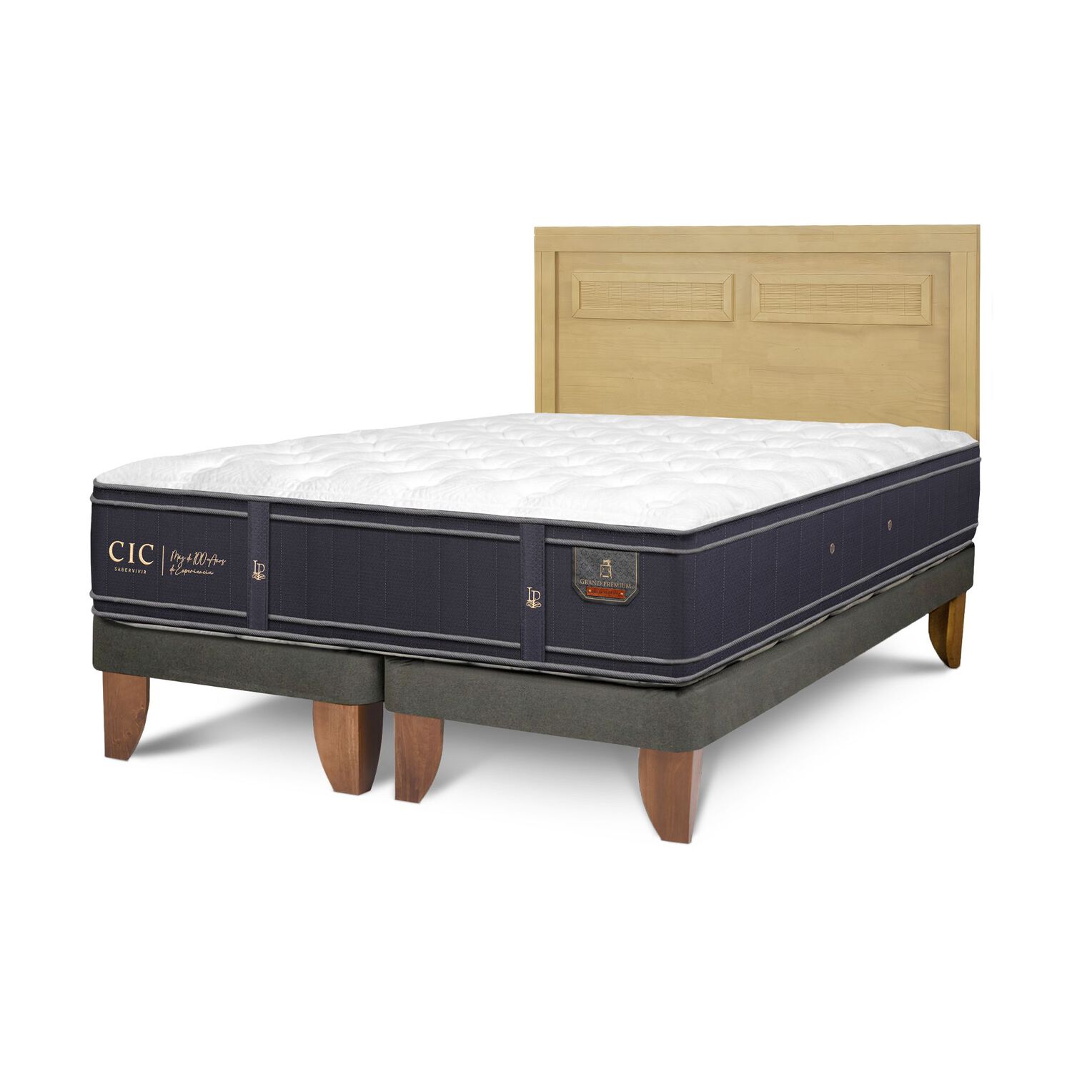 Cama Europea Cic Linea Premium / King / Base Dividida + Respaldo image number 1.0