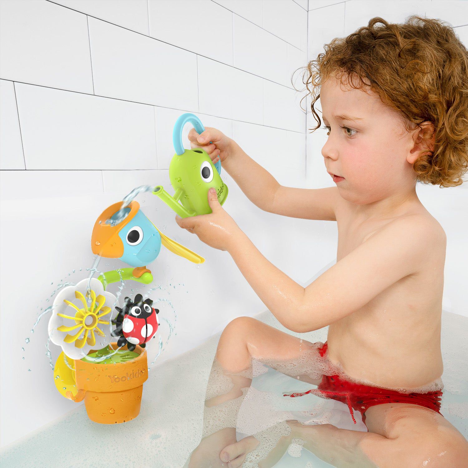 Juego De Ba&ntilde;o Tucan Y Chinita De Agua Infantil Beb&eacute; Ni&ntilde;o Ni&ntilde;a Tina Yookidoo image number 2.0