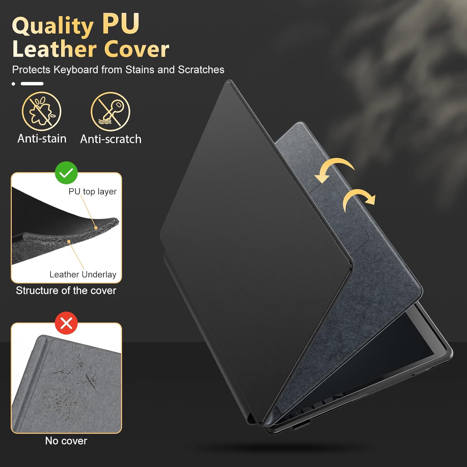 Funda Infiland Para Microsoft Surface Pro 9 De 13" De Alta Claridad Con Cubierta De Cuero Y Protecci&oacute;n Anti Ca&iacute;das image number 4.0