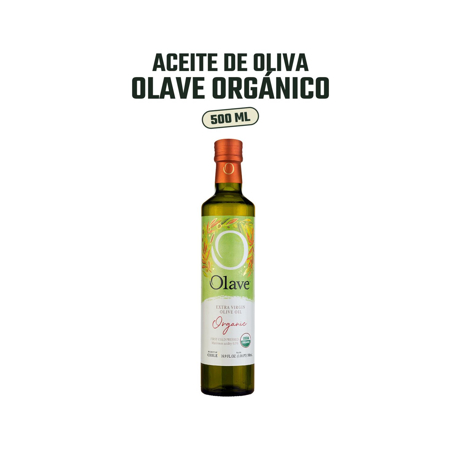 Aceite Oliva Org&aacute;nico Extra Virgen Olave Organico 4 X 500 Ml image number 2.0