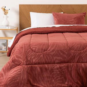Plumon Coral Emboss 1.5 Plazas Ladrillo