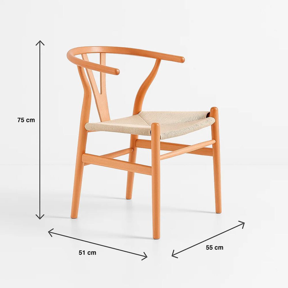 Silla Wishbone Madera Y Hilo De Cuerda - Natural image number 3.0