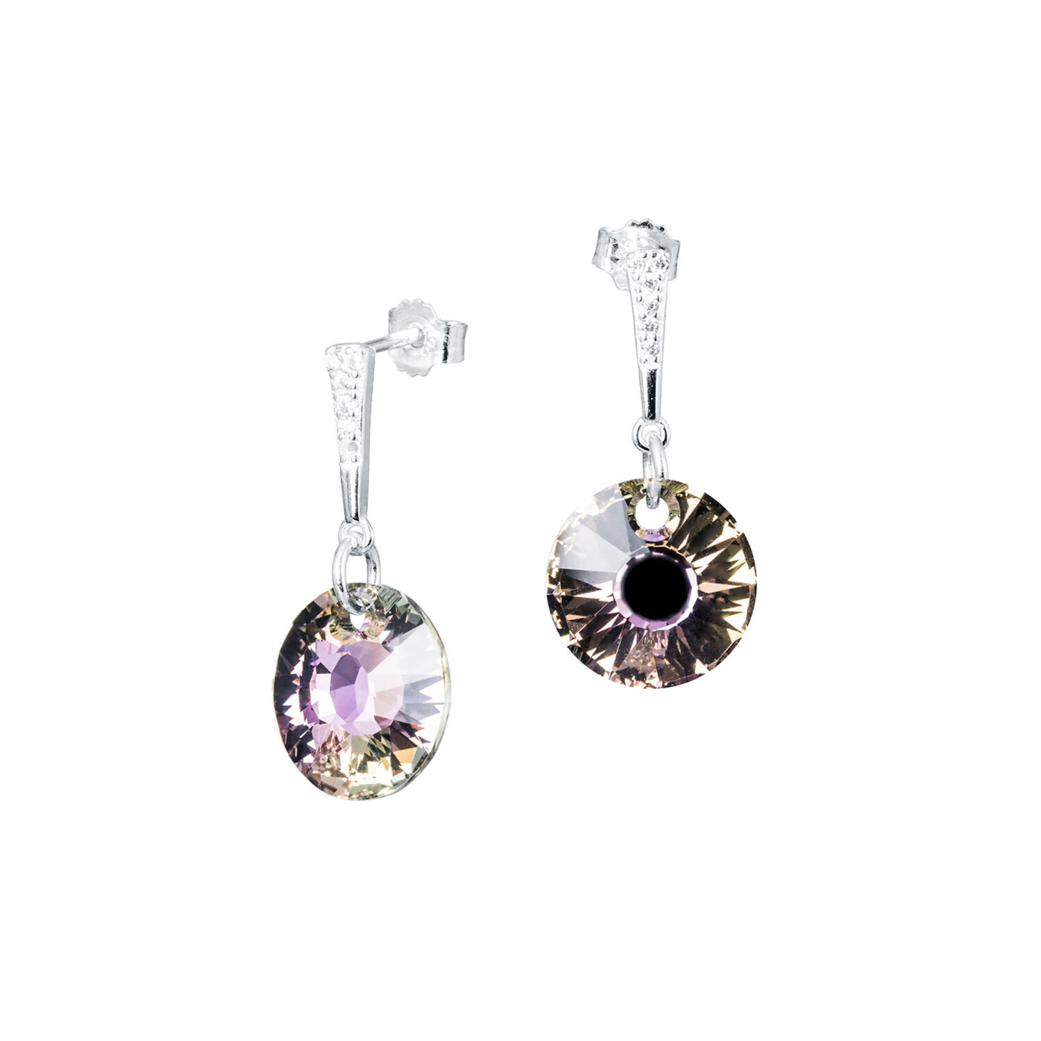Aros Paris Plata Italiana 925 Y Cristales Genuinos Vitral Light image number 0.0