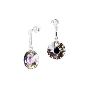 Aros Paris Plata Italiana 925 Y Cristales Genuinos Vitral Light