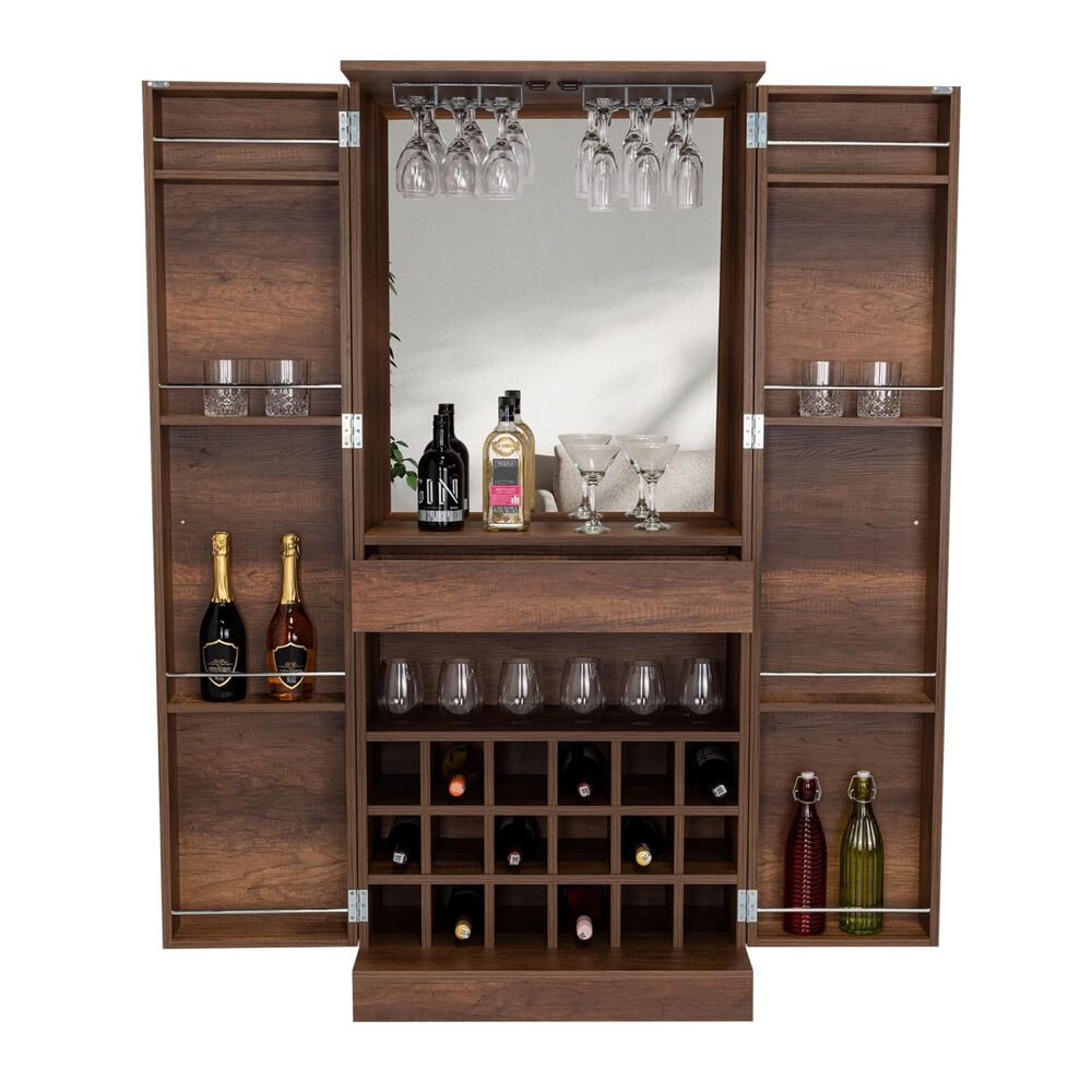 Bar Alto Extensible 18 Botelleros Fm-010o Café Oscuro image number 2.0