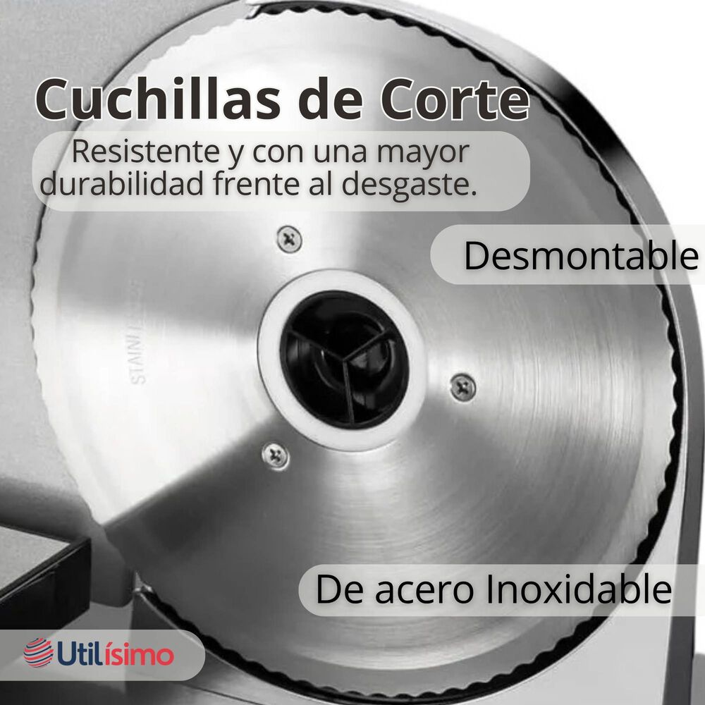 Rebanadora Cortadora Fiambre Carne Eléctrica Raf Color Plateado image number 4.0