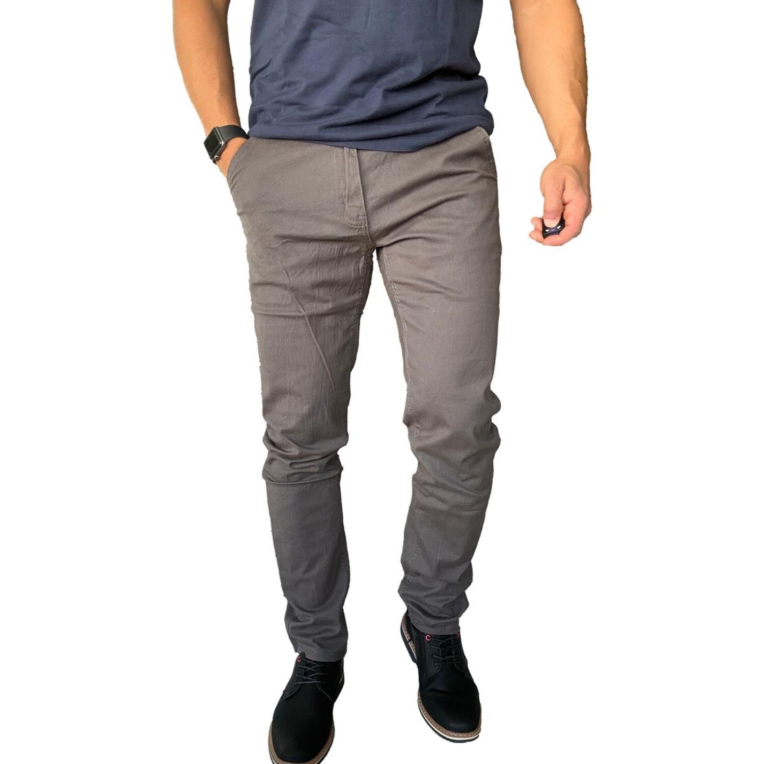 Pantal&oacute;n Tela Elasticado Slim Fit Bolsillo Argentino image number 28.0