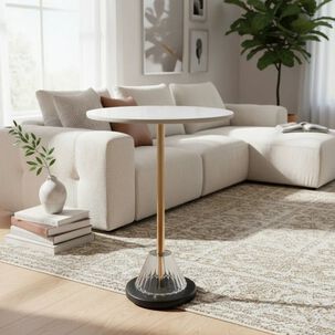 Mesa De Centro Redonda 35 Cm Blanco