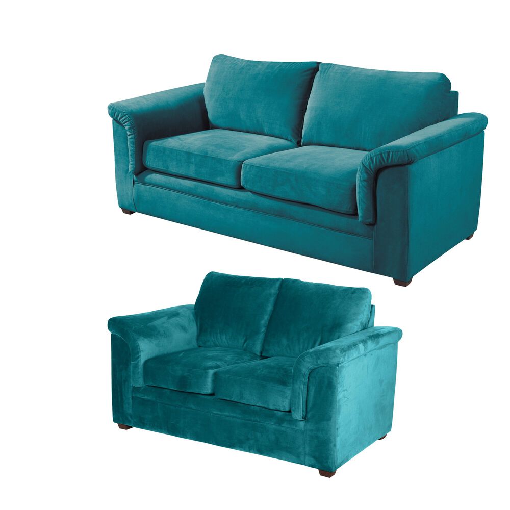 Living Ancona 3-2 Tela Velvet Turquesa image number 1.0