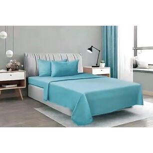 Sabanas 2 Plazas 4 Piezas Polar 144 Hilos Turquesa
