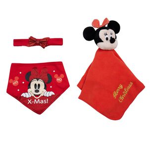 Set 4 Piezas Navidad Blanco Minnie Niña 3-6 Meses