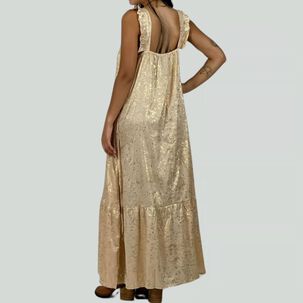 Vestido Con Detalles Dorados