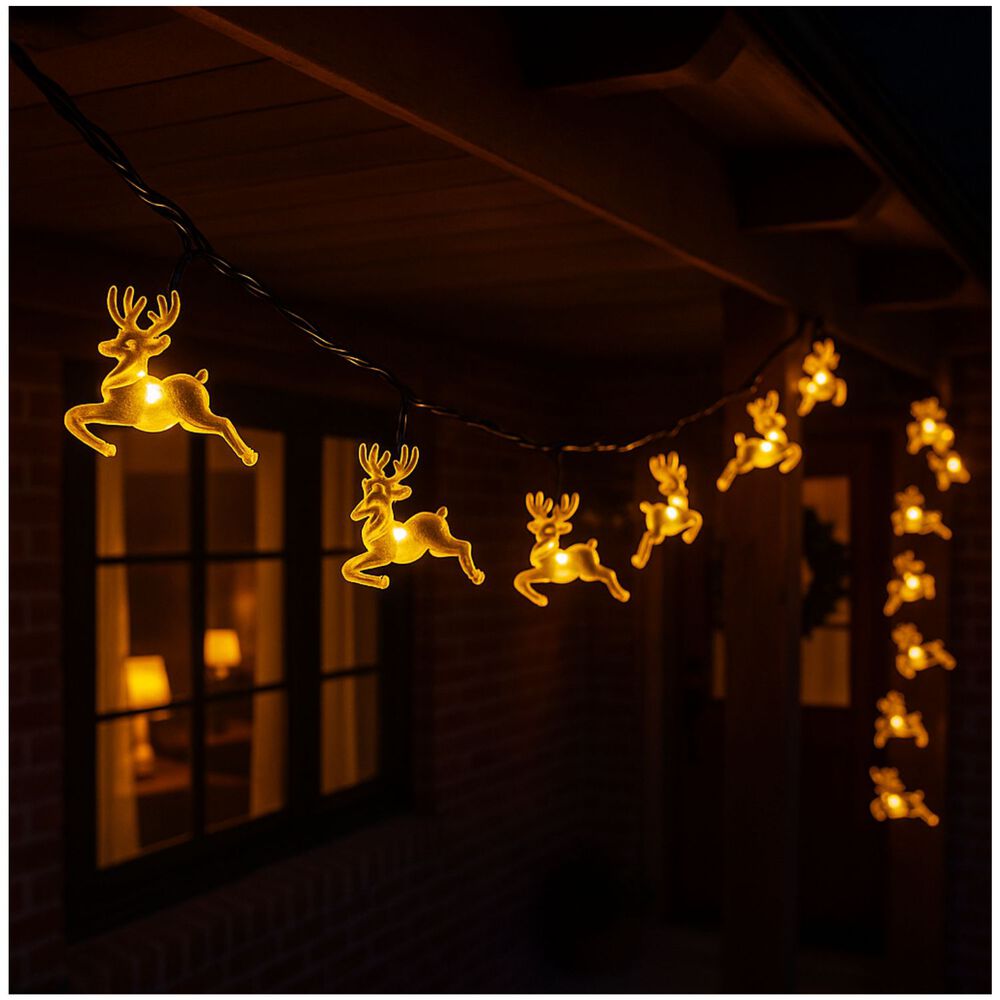 Luces Navidad Led Reno Solar 4m Calida Decoracion Eventos image number 2.0