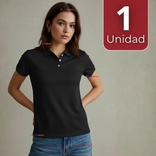 Polera Pique Premium 200g Manga Corta 100% Algod&oacute;n Mujer