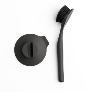 Cepillo Para Platos Con Soporte De Ventosa Dark Grey