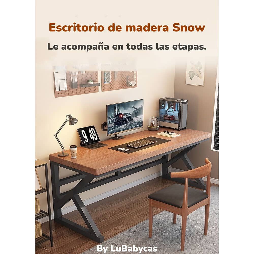 Escritorio De Madera Dise&ntilde;o K Snow 140cm Lubabycas image number 1.0