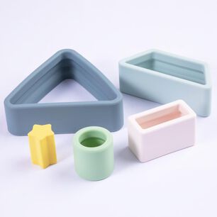 Juguete Montessori Bebesit Geometria Silicona Azul