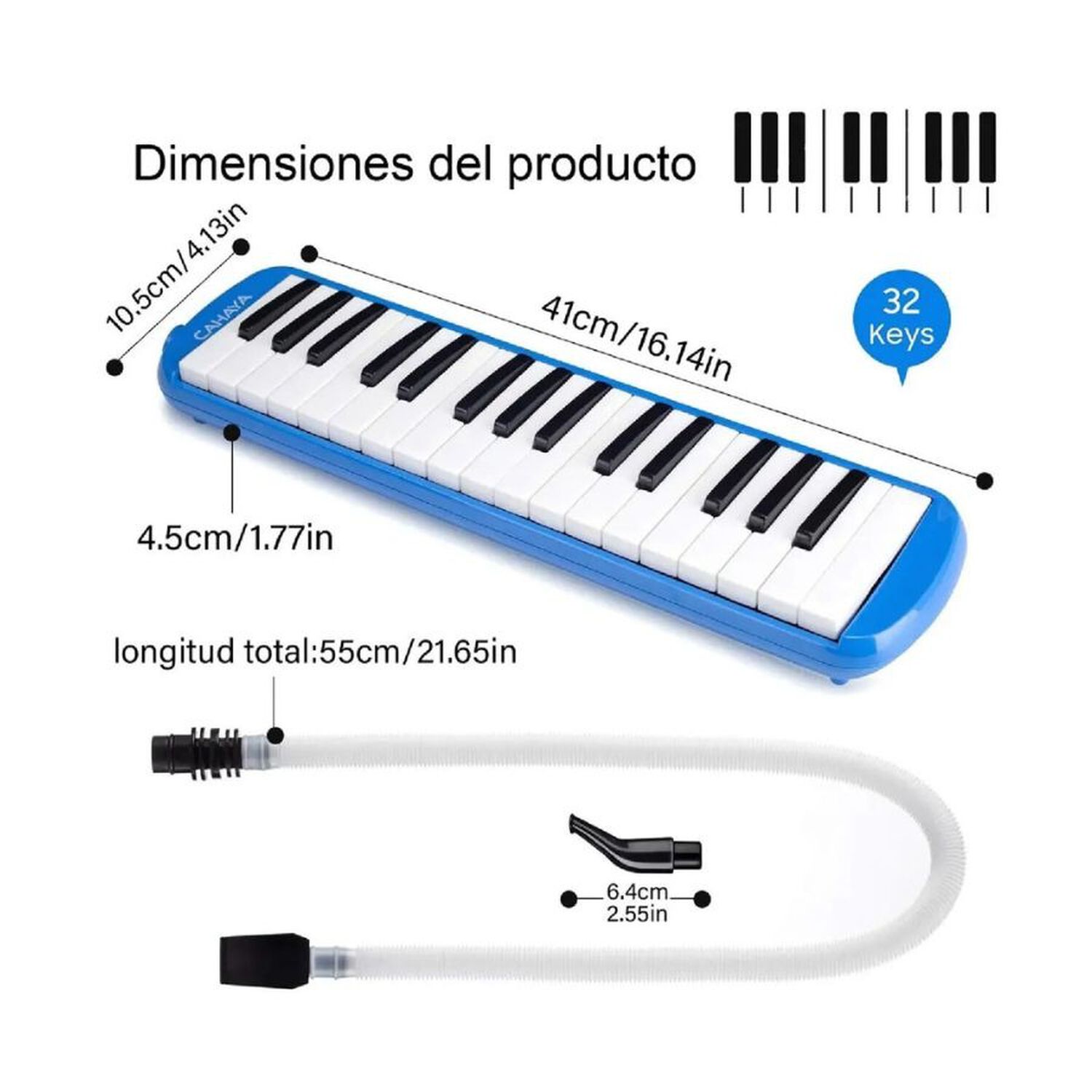 Mel&oacute;dica Instrumento Musical Infantil 32 Teclas Estuche image number 2.0