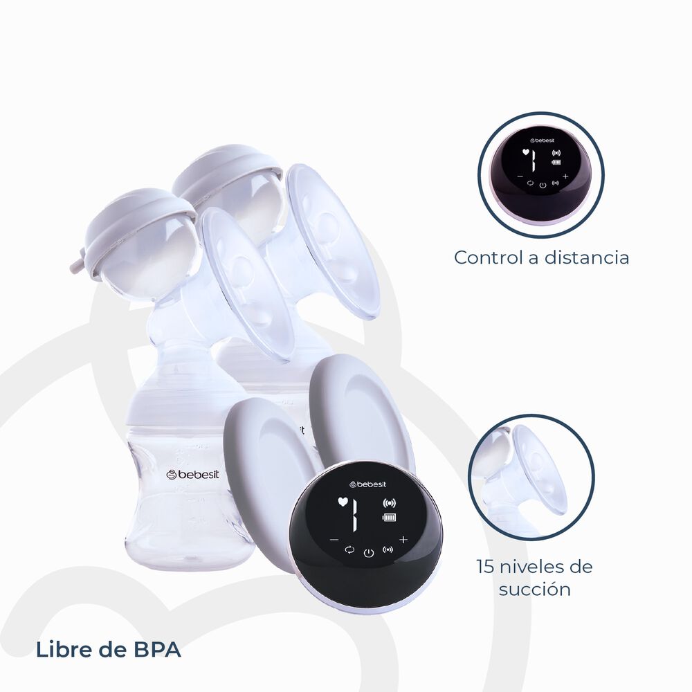 Sacaleche Extractor Leche Materna El&eacute;ctrico Doble Bebesit image number 5.0