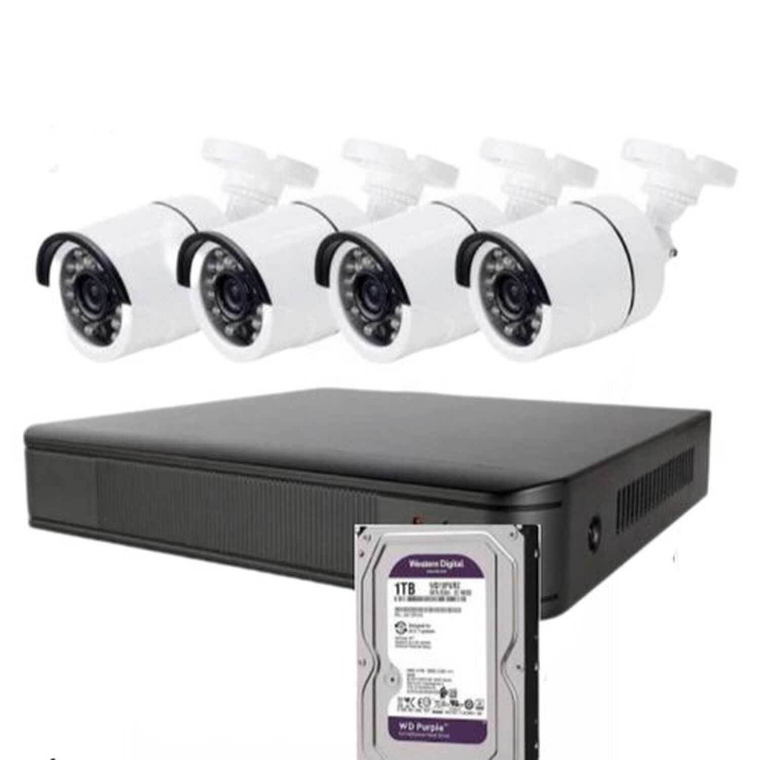 Kit Cctv 4 Camaras De Seguridad 2 Mp Ahd Con Disco Duro 1 Terabyte image number 0.0