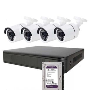 Kit Cctv 4 Camaras De Seguridad 2 Mp Ahd Con Disco Duro 1 Terabyte