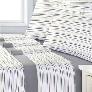 Sabana Andes Estampada 180 Hilos Listado 101 1.5 Plaza