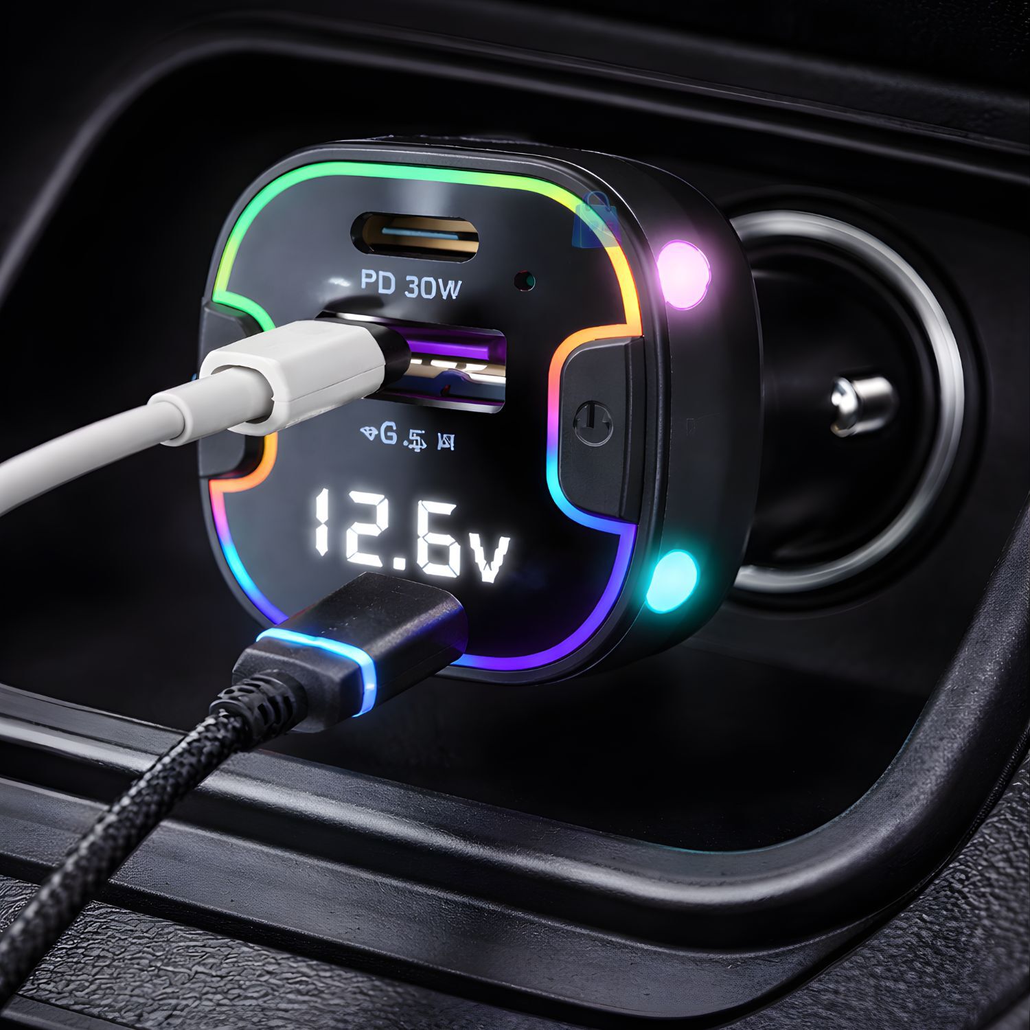 Cargador Auto 75w Multipuerto Pd Qc + Cable - Ps image number 1.0
