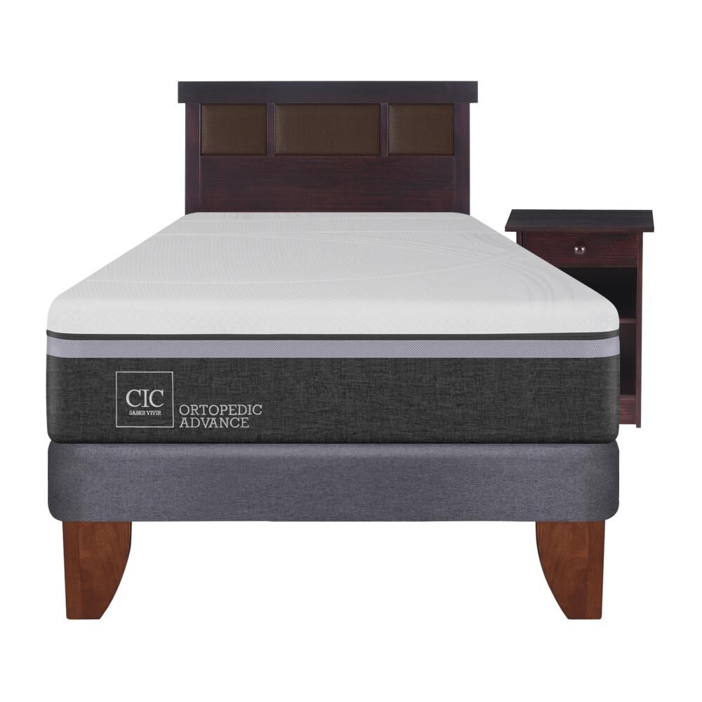 Cama Europea Cic Ortopedic / 1.5 Plazas / Base Normal + Set De Maderas image number 0.0