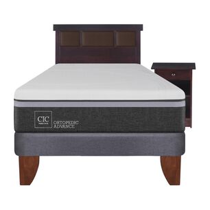 Cama Europea Cic Ortopedic / 1.5 Plazas / Base Normal + Set De Maderas
