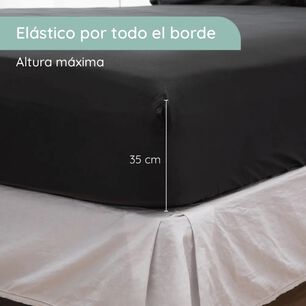 Sabanas Colch&oacute;n Super King Microfibra 300 Hilos Negro