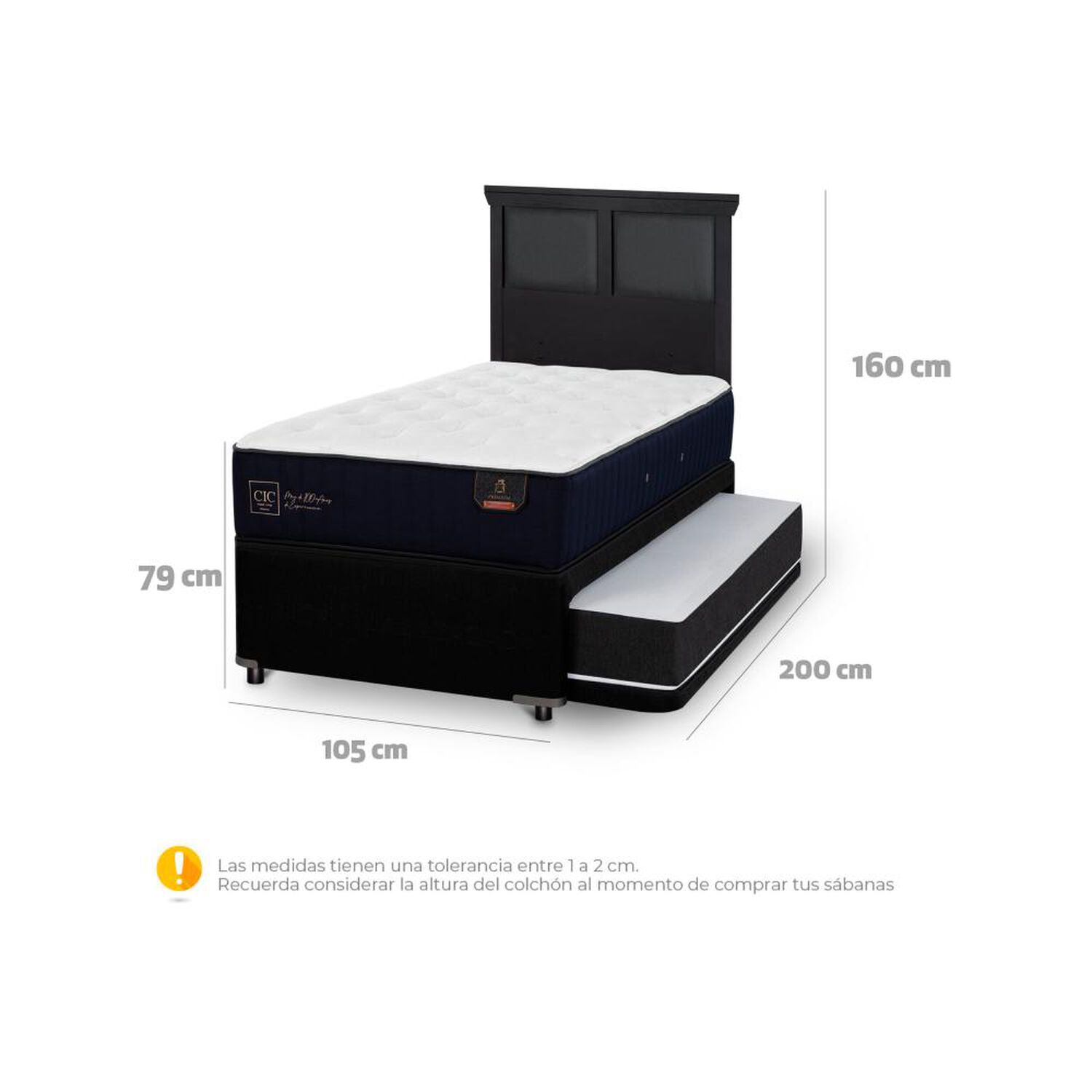 Cama Nido Cic Divan / 1.5 Plazas / Base Funcional + Respaldo image number 5.0