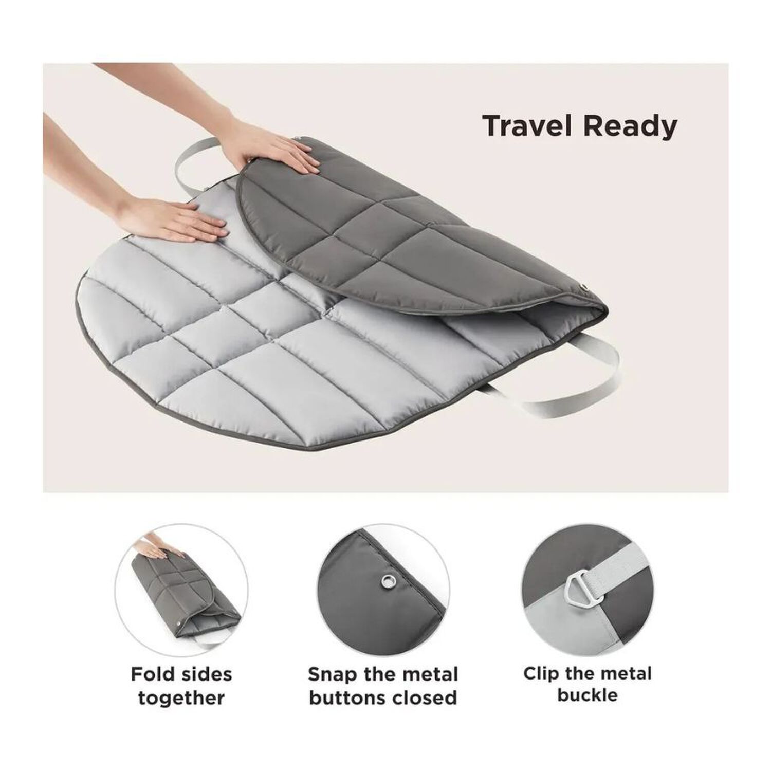 Cama De Viaje Para Perro Alfombra Port&aacute;til Plegable Gris image number 4.0