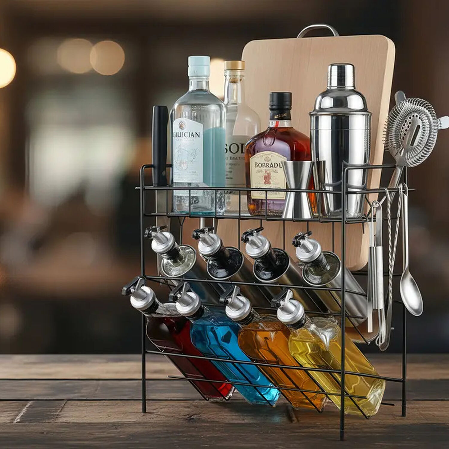 Organizador Rack De Cocina Multifuncional 3 Niveles Color Negro image number 3.0