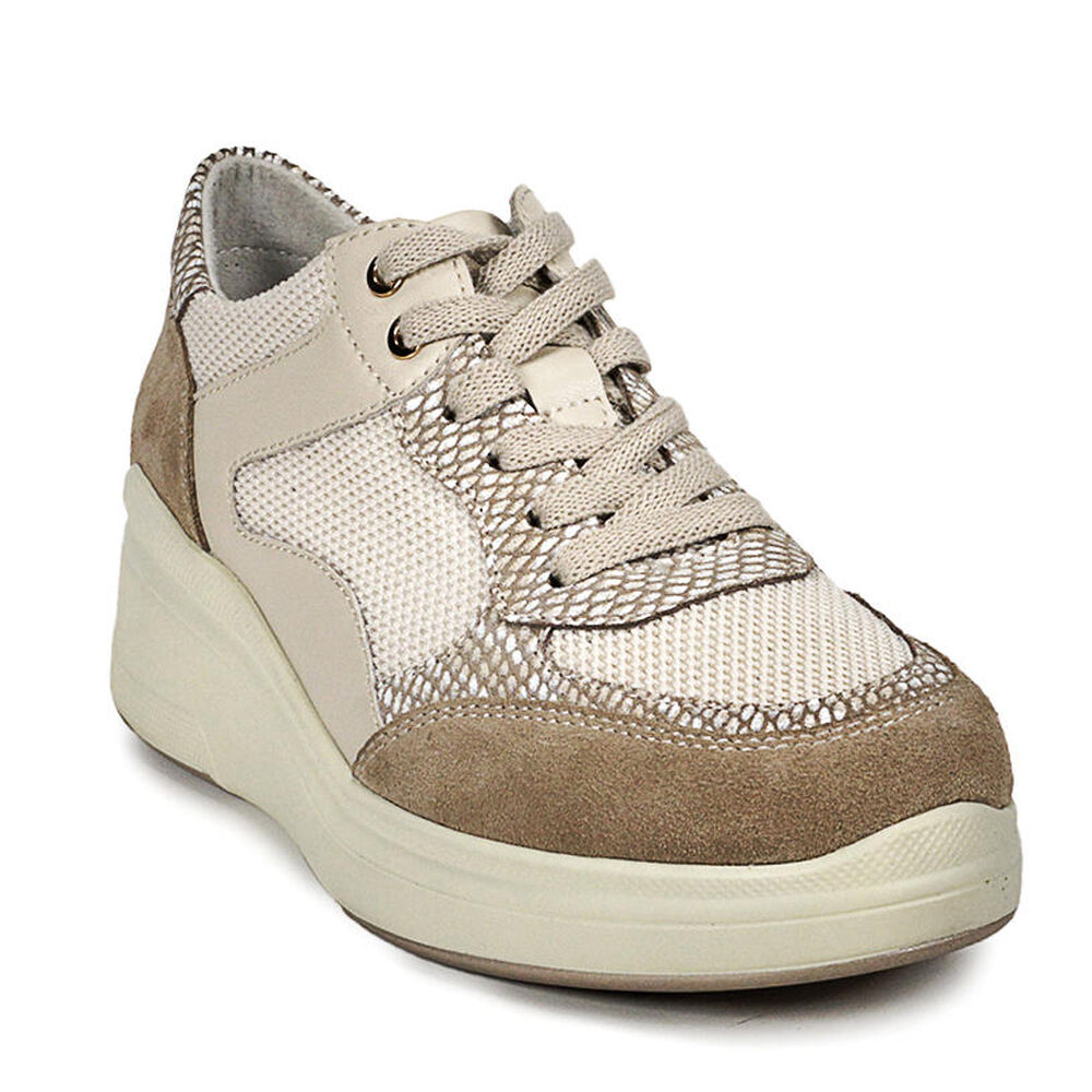 Zapatilla Cuero Danette Beige image number 2.0