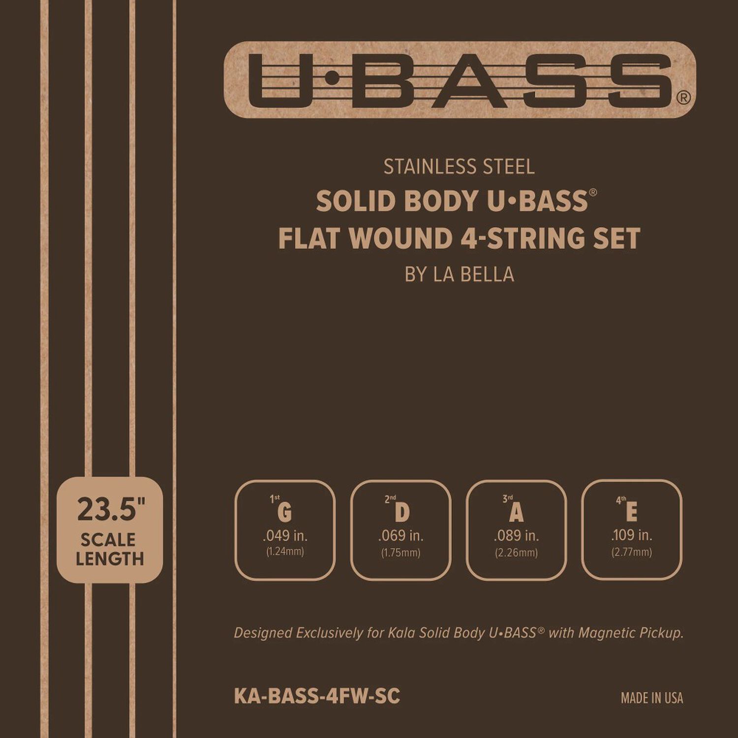 Cuerdas Para Ubass Solid Body Flat Ka-bass-4fw-sc Kala image number 0.0
