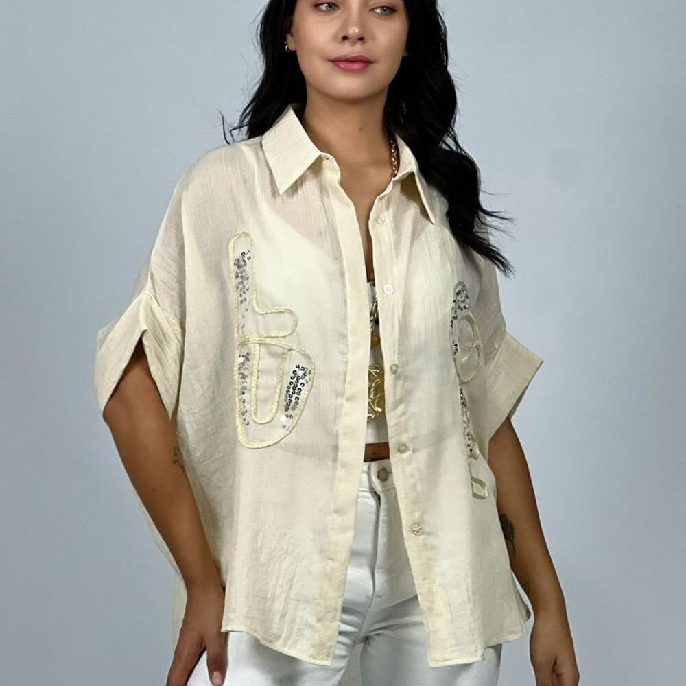 Blusa Bordado Love Con Lentejuelas Enigmática Boutique image number 1.0