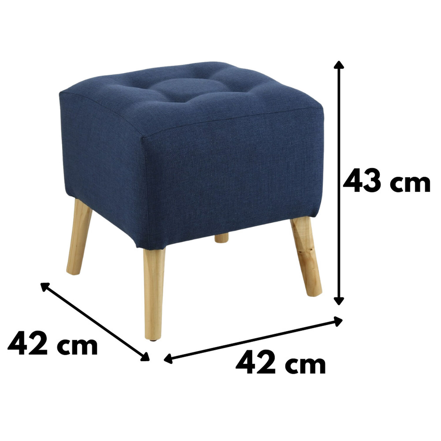 Pouf Alemania Azul Amalfi 42x42x43 Cm M&aacute;xima Design image number 3.0