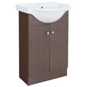 Kit Mueble Vanitorio Domsa Mb55z Nogal Oscuro 56x43x89cm