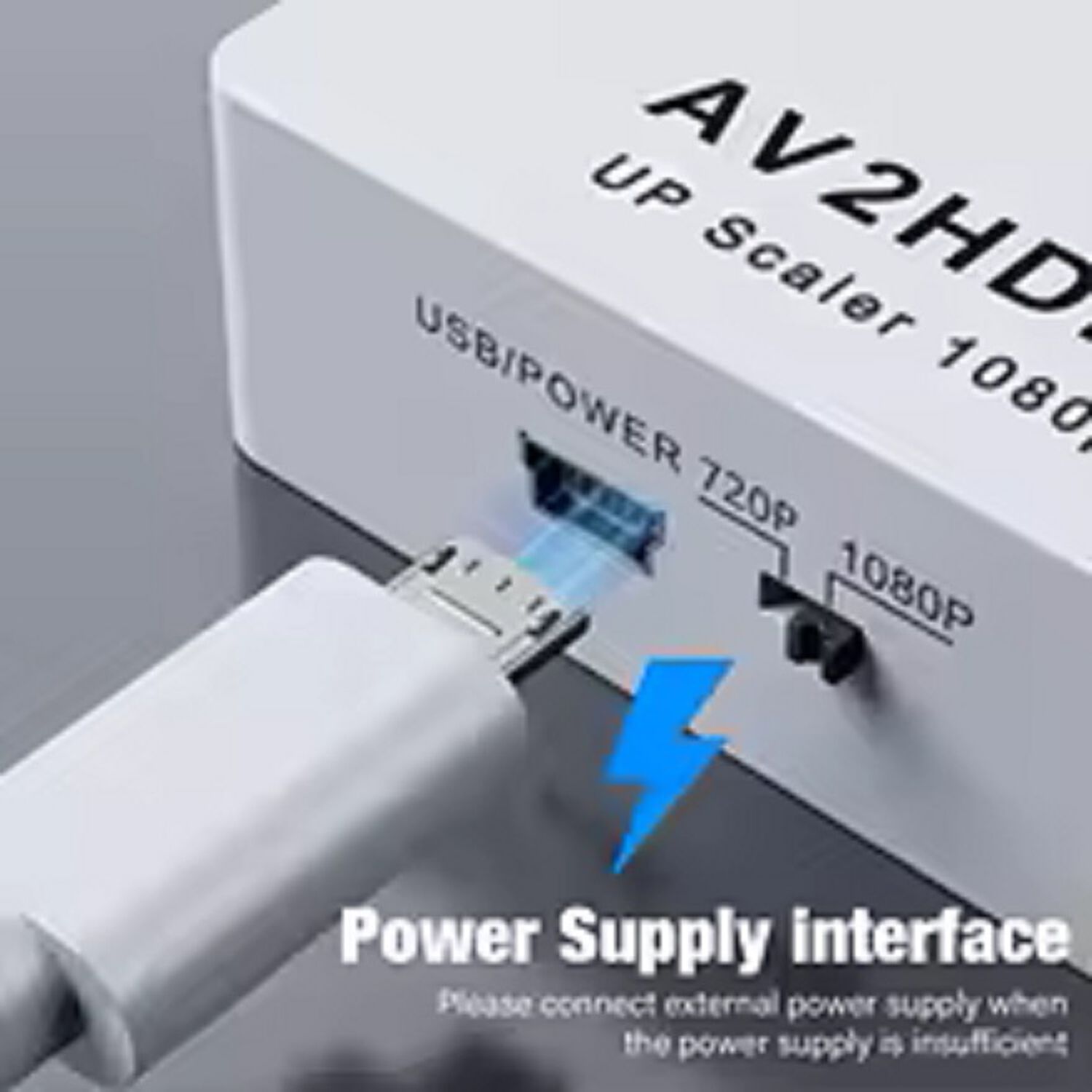 Adaptador Rca 2av A Hdmi Convertidor Rca Hembra Hdmi Hembra Conversor 2av A Hdmi Audio Y Video Cuadrado Blanco image number 2.0