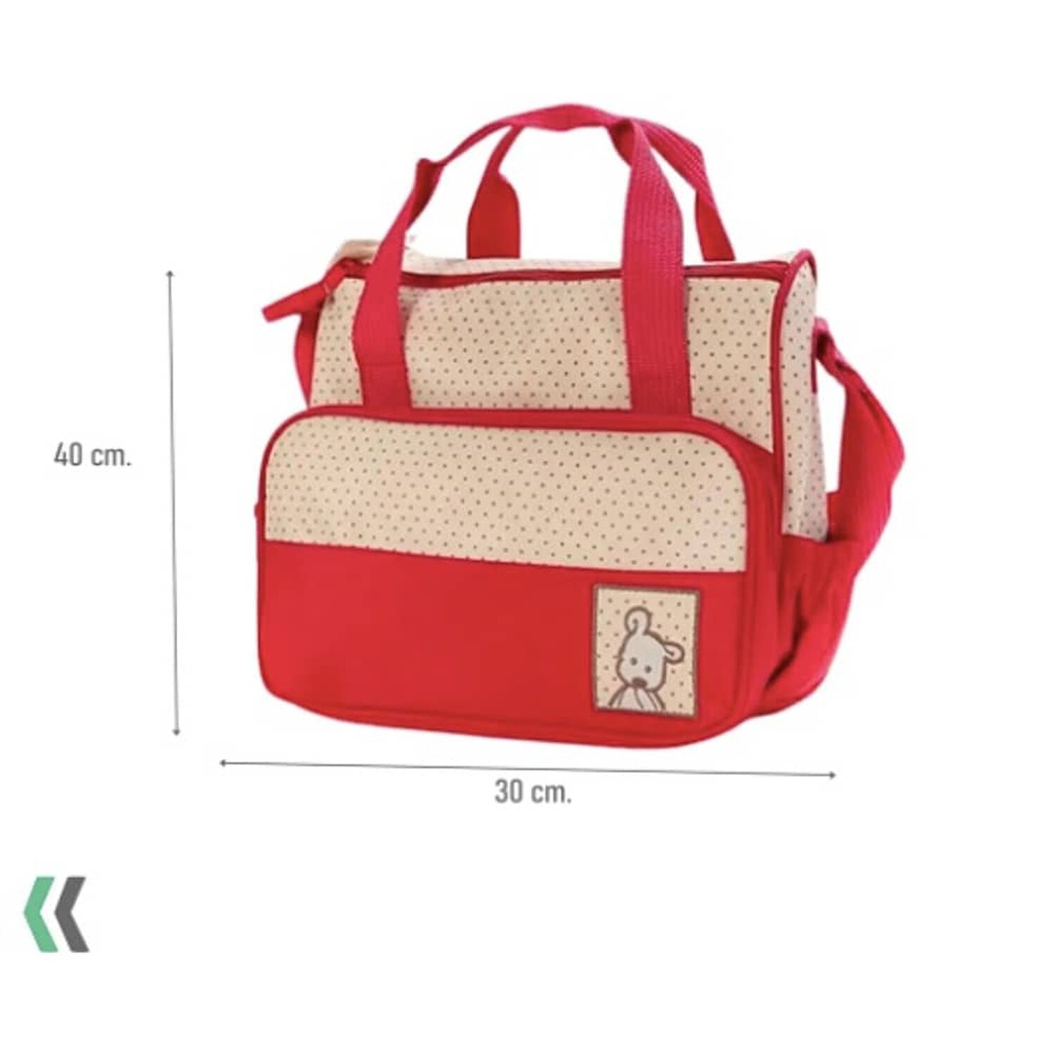 Bolso Maternal 5 Piezas Mudador Rojo image number 1.0
